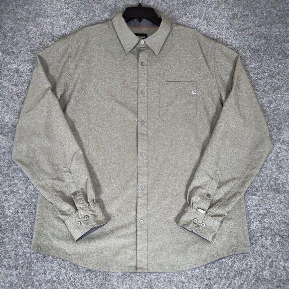 Marmot Shirt Mens XL Gray Button Up Lightweight Long Sleeve Outdoor Hiking Adult - Picture 1 of 7